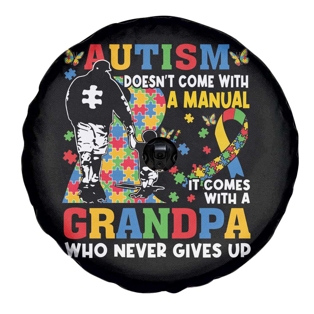 Autism Grandpa Spare Tire Cover Autism Doesn't Come With A Manual It Comes With A Grandpa TS11 Print Your Wear