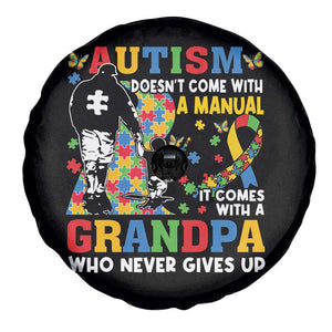 Autism Grandpa Spare Tire Cover Autism Doesn't Come With A Manual It Comes With A Grandpa TS11 Print Your Wear