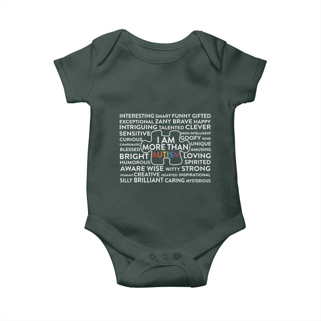 Autism Awareness Baby Onesie I Am More Than Autism Puzzle Piece TS11 Print Your Wear