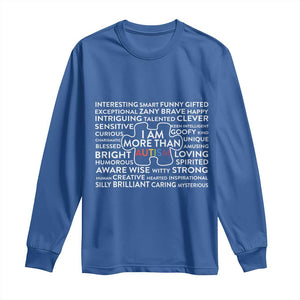 Autism Awareness Long Sleeve Shirt I Am More Than Autism Puzzle Piece TS11 Royal Blue Print Your Wear