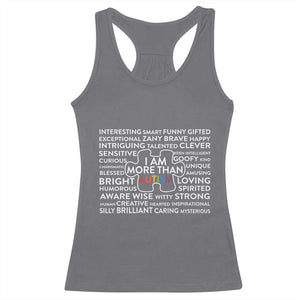 Autism Awareness Racerback Tank Top I Am More Than Autism Puzzle Piece TS11 Charcoal Print Your Wear