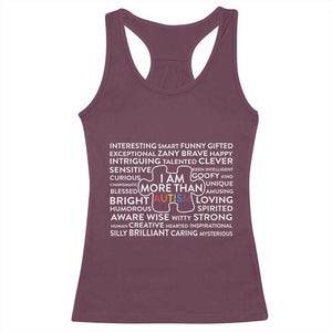 Autism Awareness Racerback Tank Top I Am More Than Autism Puzzle Piece TS11 Maroon Print Your Wear