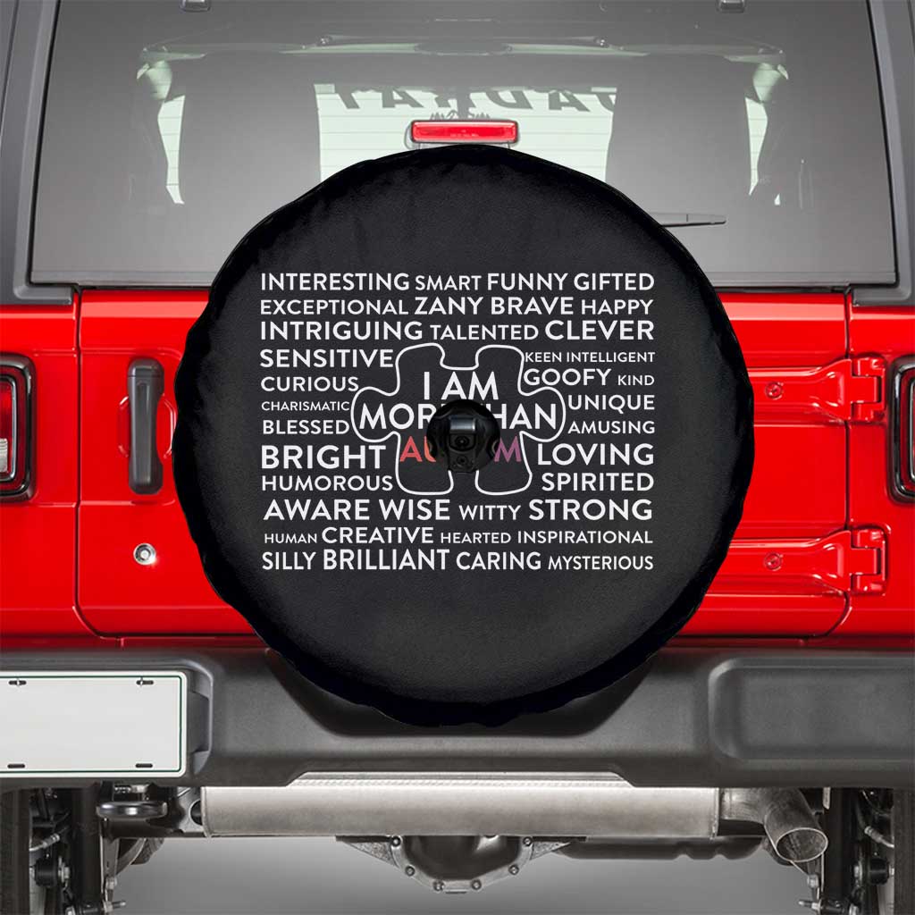 Autism Awareness Spare Tire Cover I Am More Than Autism Puzzle Piece TS11 Black Print Your Wear