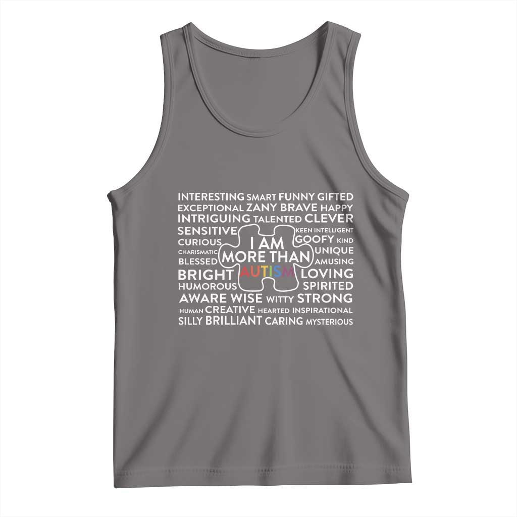 Autism Awareness Tank Top I Am More Than Autism Puzzle Piece TS11 Deep Heather Print Your Wear