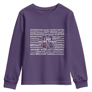 Autism Awareness Youth Sweatshirt I Am More Than Autism Puzzle Piece TS11 Purple Print Your Wear