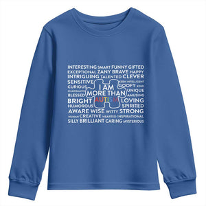 Autism Awareness Youth Sweatshirt I Am More Than Autism Puzzle Piece TS11 Royal Blue Print Your Wear