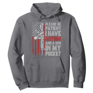 Funny Please Be Patient I Have Autism And A Gun In My Pocket Hoodie Autism Awareness Vintage American Flag TS11 Charcoal Print Your Wear