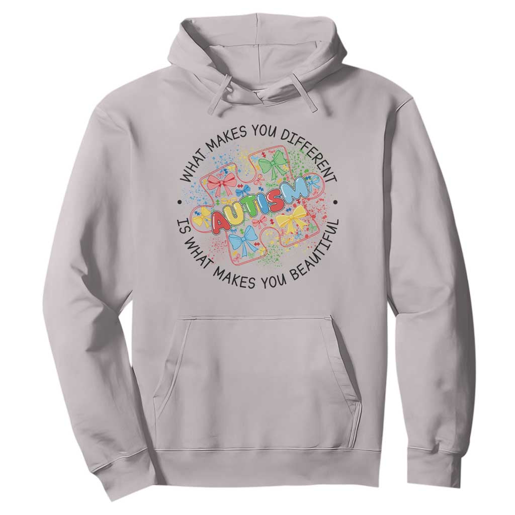 Funny Autism Awareness What Makes You Different Is What Makes You Beautiful Hoodie Coquette Puzzle TS11 Ice Gray Print Your Wear