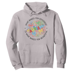Funny Autism Awareness What Makes You Different Is What Makes You Beautiful Hoodie Coquette Puzzle TS11 Ice Gray Print Your Wear