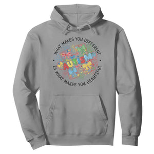 Funny Autism Awareness What Makes You Different Is What Makes You Beautiful Hoodie Coquette Puzzle TS11 Sport Gray Print Your Wear