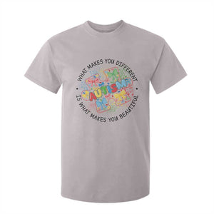 Funny Autism Awareness What Makes You Different Is What Makes You Beautiful T Shirt For Kid Coquette Puzzle TS11 Ice Gray Print Your Wear