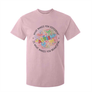 Funny Autism Awareness What Makes You Different Is What Makes You Beautiful T Shirt For Kid Coquette Puzzle TS11 Light Pink Print Your Wear