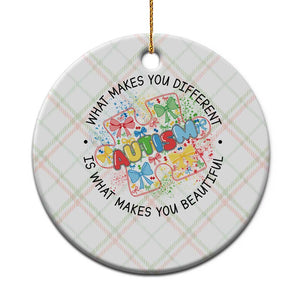 Funny Autism Awareness What Makes You Different Is What Makes You Beautiful Ceramic Ornament Coquette Puzzle TS11 1pc Christmas Plaid Print Your Wear