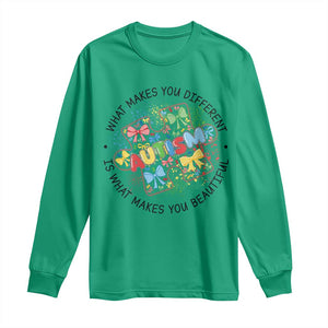 Funny Autism Awareness What Makes You Different Is What Makes You Beautiful Long Sleeve Shirt Coquette Puzzle TS11 Irish Green Print Your Wear