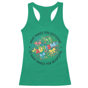 Funny Autism Awareness What Makes You Different Is What Makes You Beautiful Racerback Tank Top Coquette Puzzle TS11 Irish Green Print Your Wear