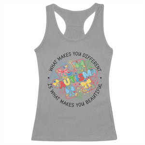 Funny Autism Awareness What Makes You Different Is What Makes You Beautiful Racerback Tank Top Coquette Puzzle TS11 Sport Gray Print Your Wear