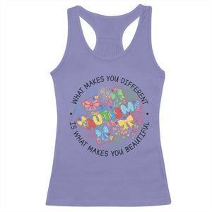 Funny Autism Awareness What Makes You Different Is What Makes You Beautiful Racerback Tank Top Coquette Puzzle TS11 Violet Print Your Wear