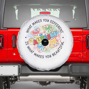 Funny Autism Awareness What Makes You Different Is What Makes You Beautiful Spare Tire Cover Coquette Puzzle TS11 White Print Your Wear
