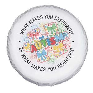 Funny Autism Awareness What Makes You Different Is What Makes You Beautiful Spare Tire Cover Coquette Puzzle TS11 Print Your Wear