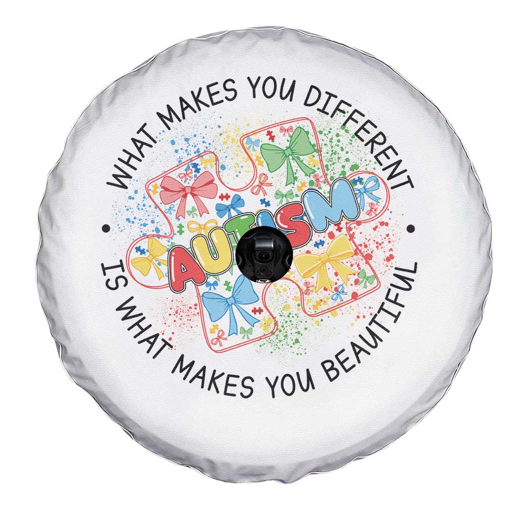 Funny Autism Awareness What Makes You Different Is What Makes You Beautiful Spare Tire Cover Coquette Puzzle TS11 Print Your Wear
