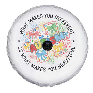 Funny Autism Awareness What Makes You Different Is What Makes You Beautiful Spare Tire Cover Coquette Puzzle TS11 Print Your Wear
