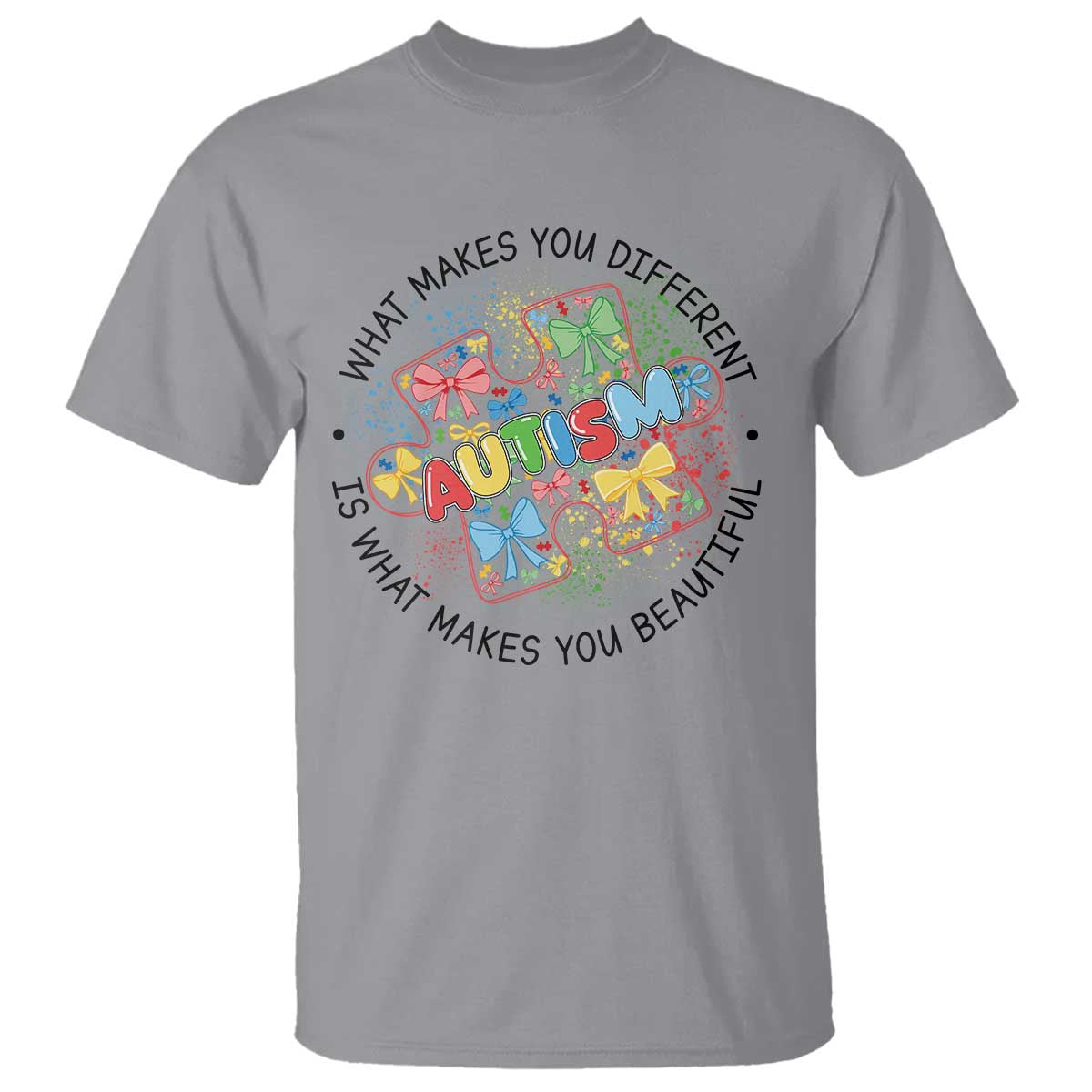 Funny Autism Awareness What Makes You Different Is What Makes You Beautiful T Shirt Coquette Puzzle TS11 Sport Gray Print Your Wear
