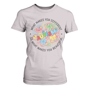 Funny Autism Awareness What Makes You Different Is What Makes You Beautiful T Shirt For Women Coquette Puzzle TS11 Ice Gray Print Your Wear