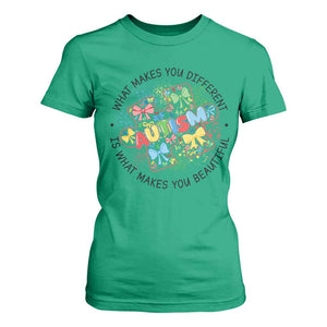 Funny Autism Awareness What Makes You Different Is What Makes You Beautiful T Shirt For Women Coquette Puzzle TS11 Irish Green Print Your Wear