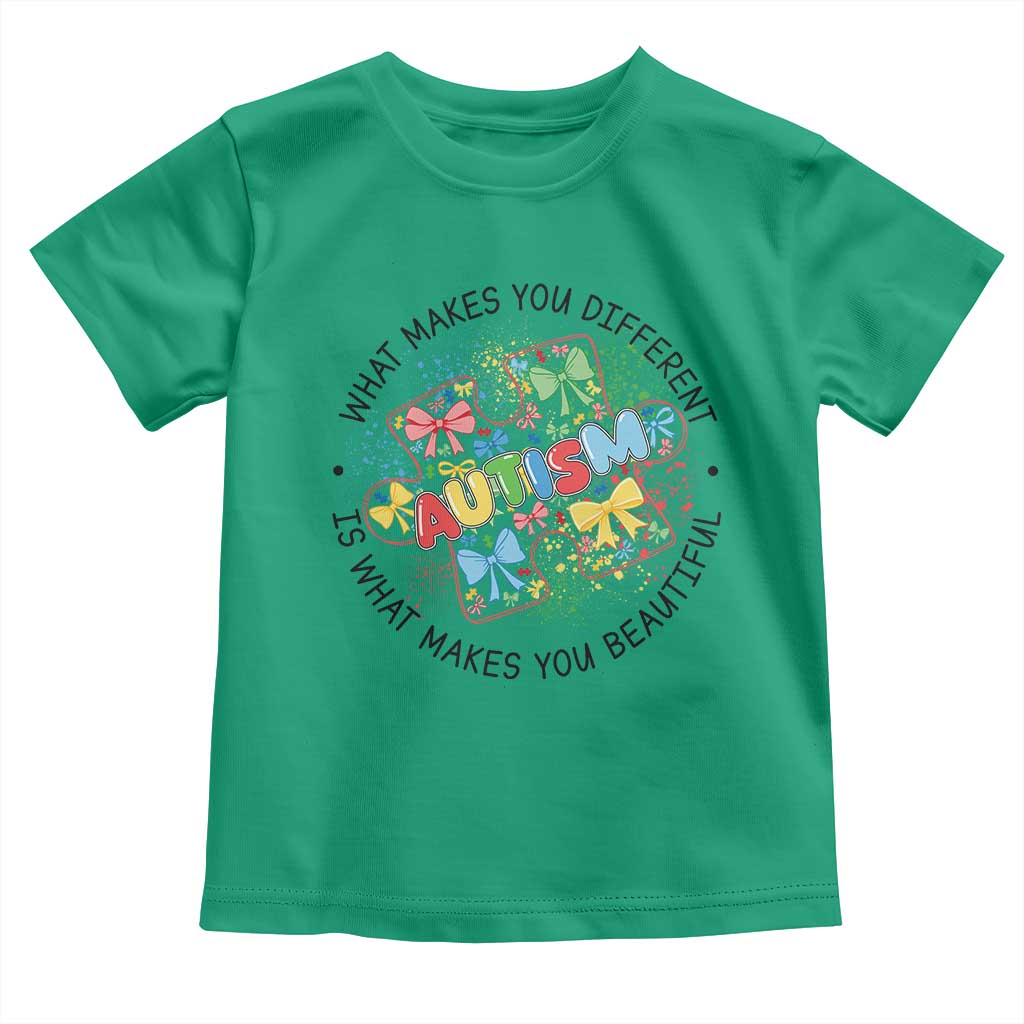 Funny Autism Awareness What Makes You Different Is What Makes You Beautiful Toddler T Shirt Coquette Puzzle TS11 Irish Green Print Your Wear