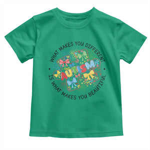 Funny Autism Awareness What Makes You Different Is What Makes You Beautiful Toddler T Shirt Coquette Puzzle TS11 Irish Green Print Your Wear