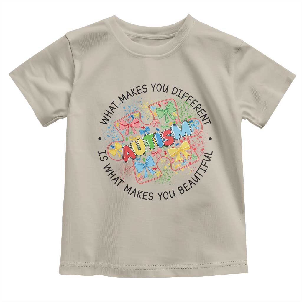 Funny Autism Awareness What Makes You Different Is What Makes You Beautiful Toddler T Shirt Coquette Puzzle TS11 Sand Print Your Wear