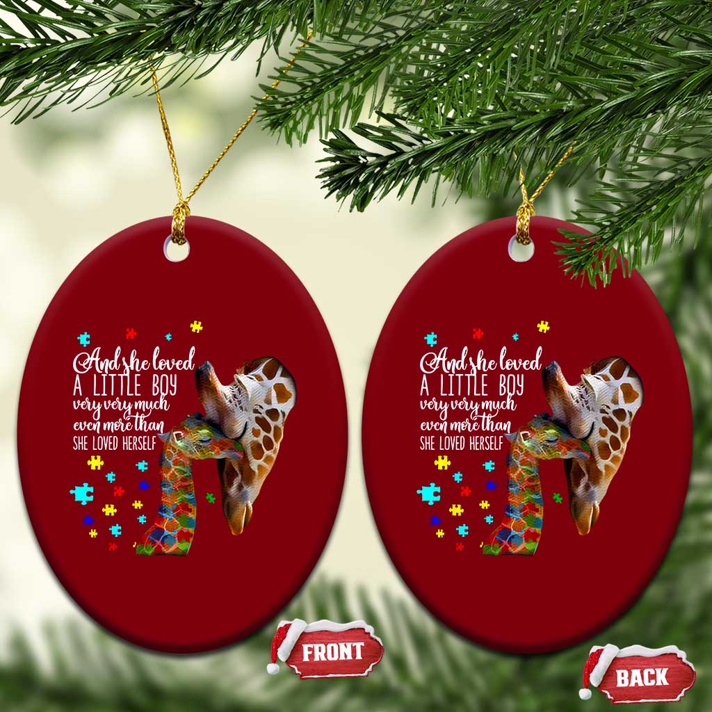 And She Loved A Little Boy Very Much Even More Than She Loved Herself Ceramic Ornament Autism Awareness Giraffes TS11 Print Your Wear