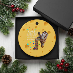And She Loved A Little Boy Very Much Even More Than She Loved Herself Ceramic Ornament Autism Awareness Giraffes TS11 1pc Yellow Cheese Print Your Wear