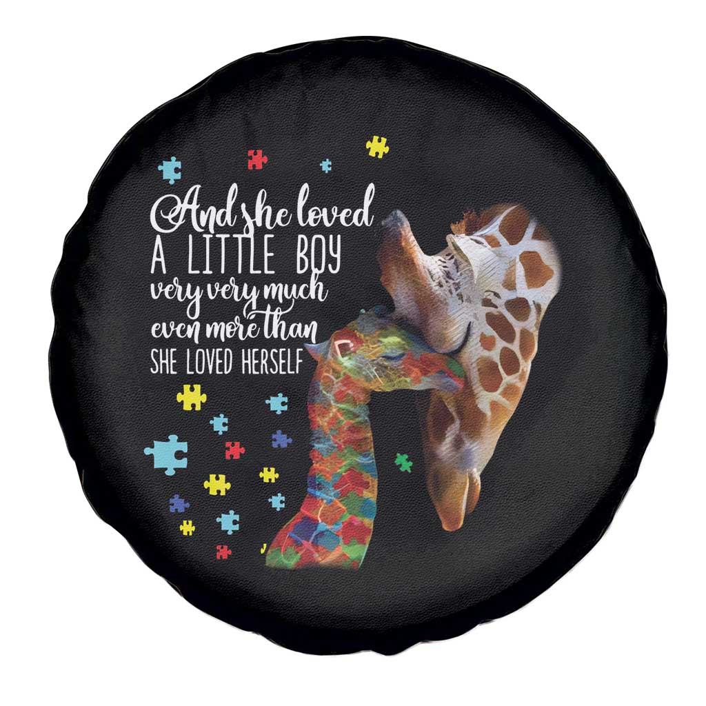 And She Loved A Little Boy Very Much Even More Than She Loved Herself Spare Tire Cover Autism Awareness Giraffes TS11 Print Your Wear