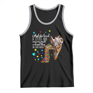 And She Loved A Little Boy Very Much Even More Than She Loved Herself Tank Top Autism Awareness Giraffes TS11 Black Athletic Heather Print Your Wear