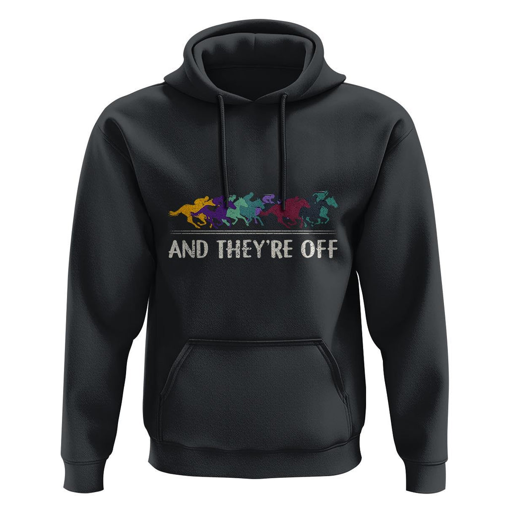 Horse Racing Hoodie And They're Off Vintage Jockey TS11 Black Print Your Wear