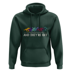 Horse Racing Hoodie And They're Off Vintage Jockey TS11 Dark Forest Green Print Your Wear