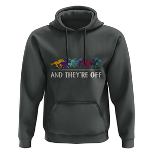 Horse Racing Hoodie And They're Off Vintage Jockey TS11 Dark Heather Print Your Wear