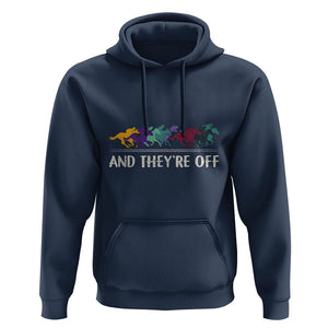 Horse Racing Hoodie And They're Off Vintage Jockey TS11 Navy Print Your Wear
