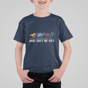 Horse Racing T Shirt For Kid And They're Off Vintage Jockey TS11 Navy Print Your Wear