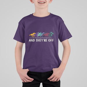 Horse Racing T Shirt For Kid And They're Off Vintage Jockey TS11 Purple Print Your Wear