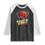 80s Bowling Raglan Shirt That's Some Bowlshit Neon Retro Ball Pins Strike Spilt TS11 Black White Print Your Wear