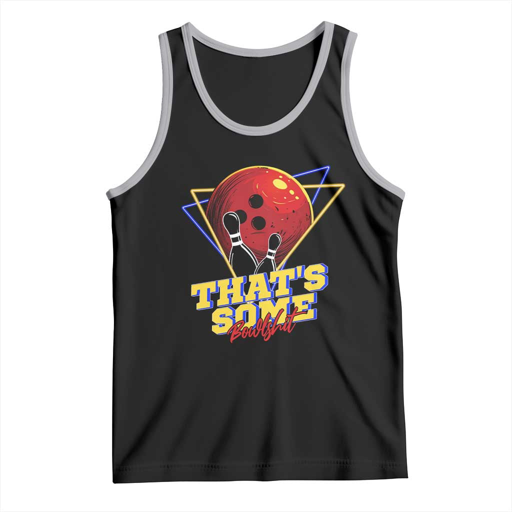 80s Bowling Tank Top That's Some Bowlshit Neon Retro Ball Pins Strike Spilt TS11 Black Athletic Heather Print Your Wear