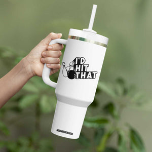 Funny Bowling Tumbler With Handle I'D Hit That Quote Bowling Pin Ball TS11 Print Your Wear