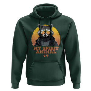 Funny Raccoon Hoodie My Spirit Animal Cute Trash Panda TS11 Dark Forest Green Print Your Wear