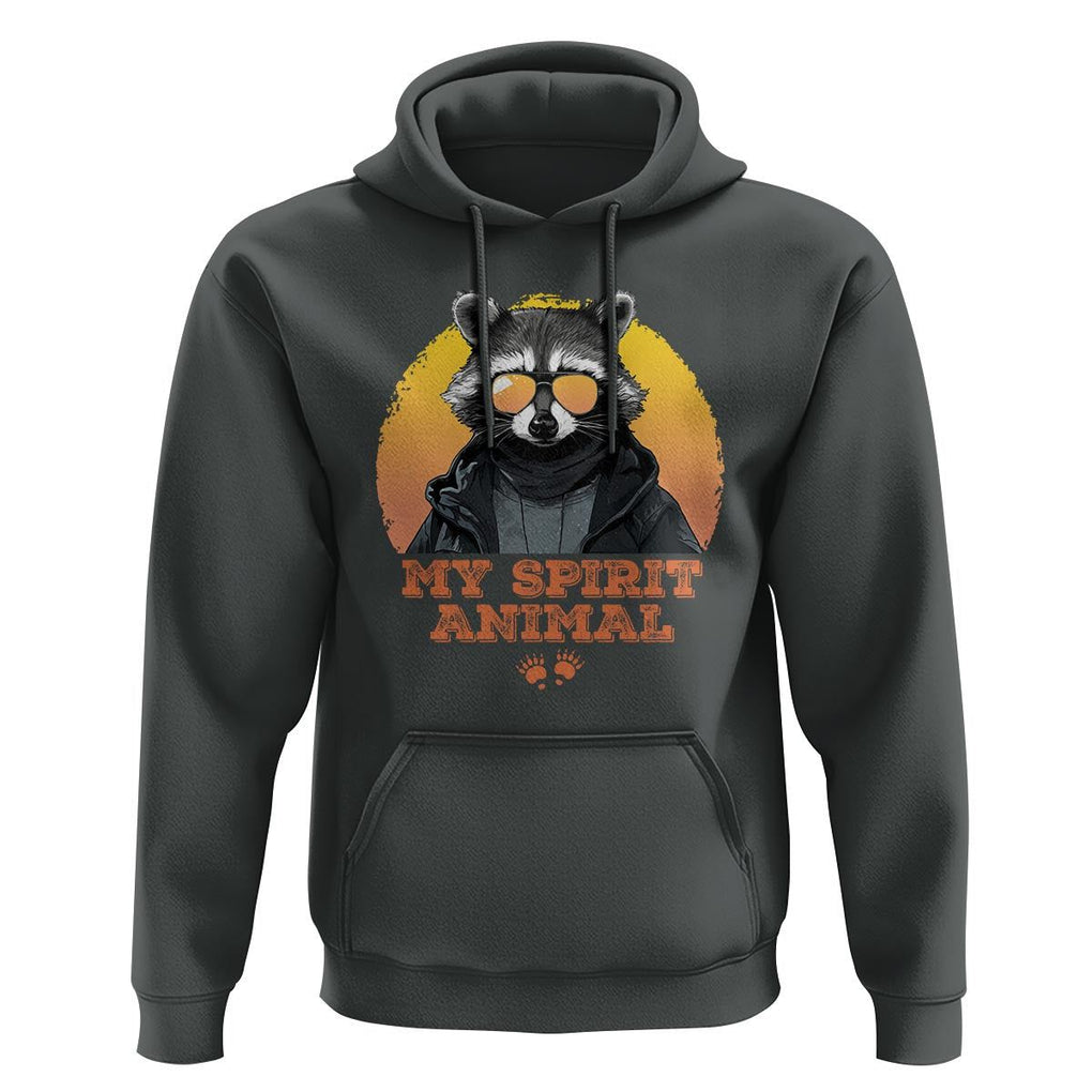 Funny Raccoon Hoodie My Spirit Animal Cute Trash Panda TS11 Dark Heather Print Your Wear