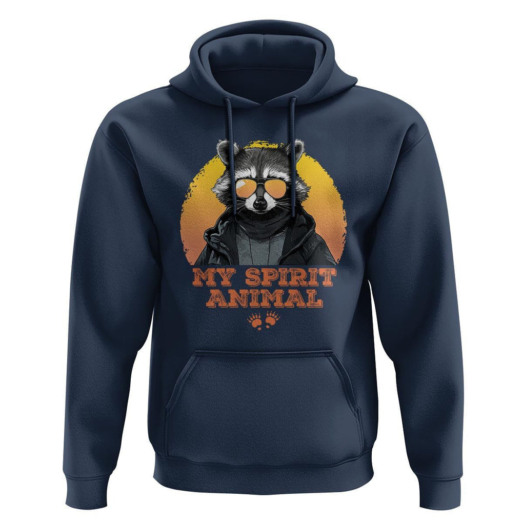 Funny Raccoon Hoodie My Spirit Animal Cute Trash Panda TS11 Navy Print Your Wear