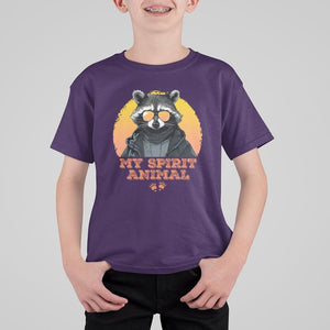 Funny Raccoon T Shirt For Kid My Spirit Animal Cute Trash Panda TS11 Purple Print Your Wear