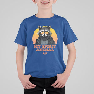 Funny Raccoon T Shirt For Kid My Spirit Animal Cute Trash Panda TS11 Royal Blue Print Your Wear