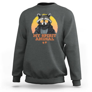 Funny Raccoon Sweatshirt My Spirit Animal Cute Trash Panda TS11 Dark Heather Print Your Wear